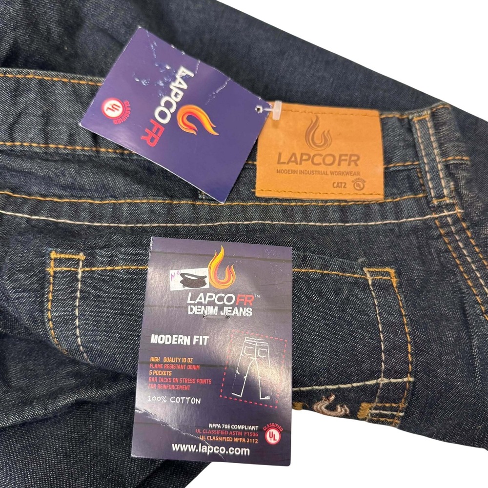 Lapco FR Modern Fit Flame Resistant Denim Jeans 50x32 Dark Wash CAT2 Workwear